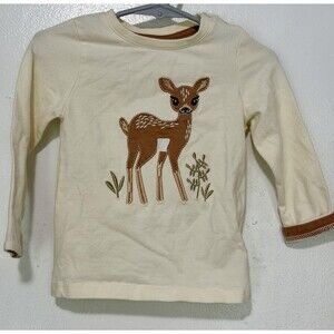 Blade & Rose Cream Long Sleeve With Brown Accents Plus Deer Graphic 6-12 Months